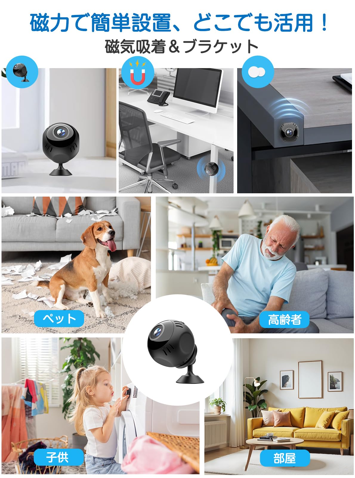 Amazon.co.jp: 小型カメラ WIFI 防犯カメラ 動体検知 4K画質 Bluetooth